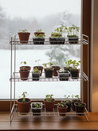 Стеллаж для рассады ЭКО, белый муар